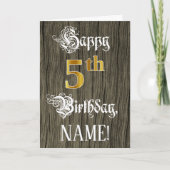 Vijfde verjaardag: Faux Gold Kijk + Faux Wood Patt Kaart (Voorkant)