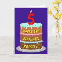 Vijfde verjaardag: Fun Cake en Candle + Custom Nam