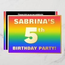 Vijfde verjaardag: Fun, kleurrijk regenboogpatroon