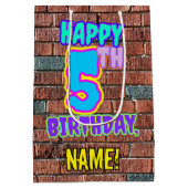 Vijfde verjaardag: Fun, Urban Graffiti geïnspireer Medium Cadeauzakje (Achterkant)