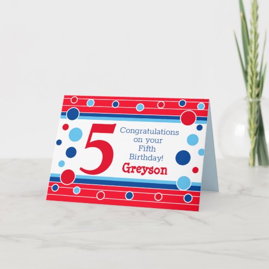 Vijfde verjaardag Gepersonaliseerde Kaart! Kaart (Voorkant)