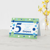 Vijfde verjaardag Gepersonaliseerde Kaart! Kaart (Gele Bloem)