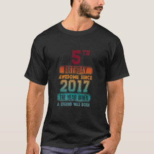 Vijfde verjaardag Geweldige sinds 2017 5 jaar oud T-shirt