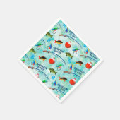 Vijfde verjaardag Gone vissen themafeest Servet (Hoek)