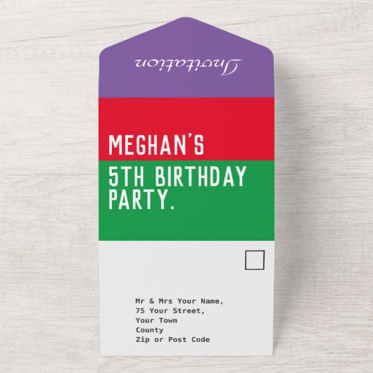 Vijfde verjaardag in één uitnodiging (Buitenkant)