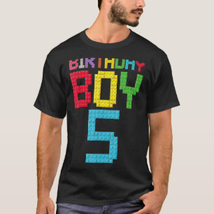 vijfde verjaardag Jongen meester bouwer 5 jaar oud T-shirt