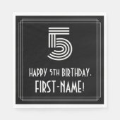 Vijfde verjaardag: Kunst Deco Geïnspireerde kijk " Servet (Voorkant)