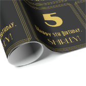 Vijfde verjaardag - Kunst Deco Geïnspireerde look  Cadeaupapier (Rol Hoek)