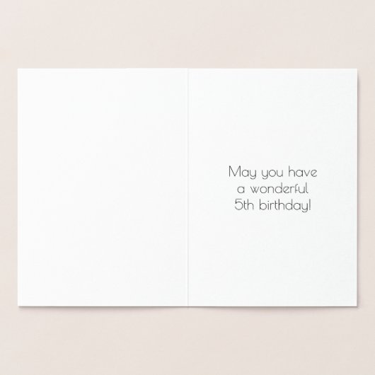 Vijfde verjaardag - Kunst Deco Geïnspireerde look  Folie Kaarten (Binnen)