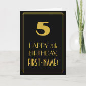 Vijfde verjaardag - Kunst Deco Geïnspireerde look  Kaart (Voorkant)