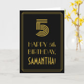 Vijfde verjaardag: Kunst Deco Geïnspireerde look " Kaart (Gele Bloem)