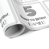 Vijfde verjaardag: Kunst Deco Geïnspireerde stijl  Cadeaupapier (Rol Hoek)