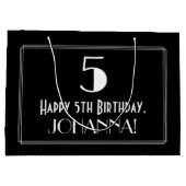 Vijfde verjaardag: Kunst Deco Geïnspireerde stijl  Groot Cadeauzakje (Achterkant)