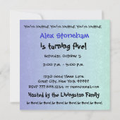 Vijfde verjaardag Moderne Blauw en Zwart W689E Kaart (Achterkant)