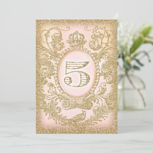 Vijfde verjaardag ooit Prinses Kaart (Staand voorkant)