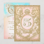 Vijfde verjaardag ooit Prinses Kaart (Voorkant / Achterkant)