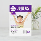 vijfde verjaardag paarse meisjes PERSONALIZE Kaart (Staand voorkant)