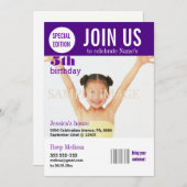 vijfde verjaardag paarse meisjes PERSONALIZE Kaart (Voorkant / Achterkant)