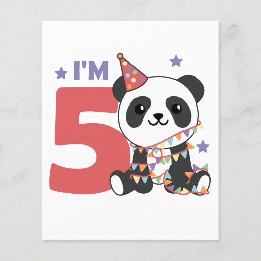Vijfde verjaardag Panda voor kinderen 5 jaar (Voorkant)