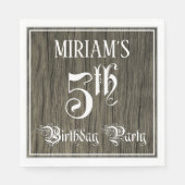 Vijfde verjaardag Partij - Fancy Manuscript, Faux Servet (Voorkant)