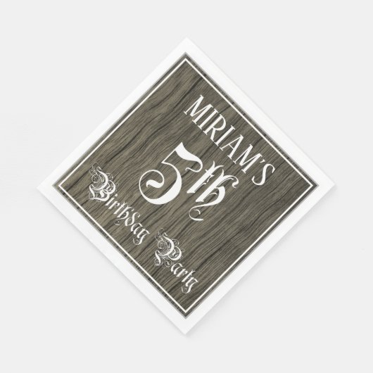 Vijfde verjaardag Partij - Fancy Manuscript, Faux  Servet (Hoek)