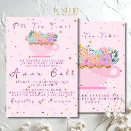 Vijfde Verjaardag Tea Party Elegant & Sweet verjaa Kaart