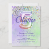 Vijfde verjaardag, Tie Dye, Vijf, Glitter Kaart (Voorkant)