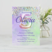 Vijfde verjaardag, Tie Dye, Vijf, Glitter Kaart (Staand voorkant)