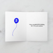 Vijfde verjaardag tijger voegt naam blauw toe kaart (Binnen)