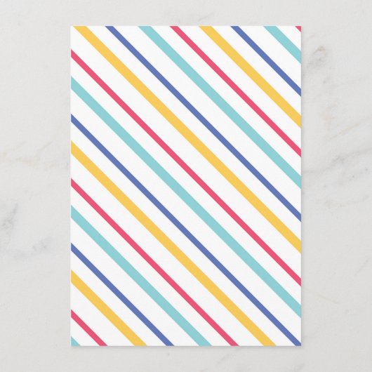 Vijfde verjaardag uitnodiging met foto informatiekaartje (Achterkant)