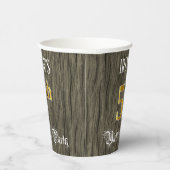 Vijfde verjaardag van de Faux Gold & Faux Wood Papieren Bekers (Rechts)