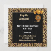 Vijfde verjaardag van de Golden Cheetah Print Kaart (Achterkant)