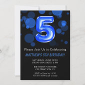 Vijfde verjaardag van de Kinder Blauwe Jongen Part Kaart (Voorkant)