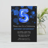 Vijfde verjaardag van de Kinder Blauwe Jongen Part Kaart (Staand voorkant)