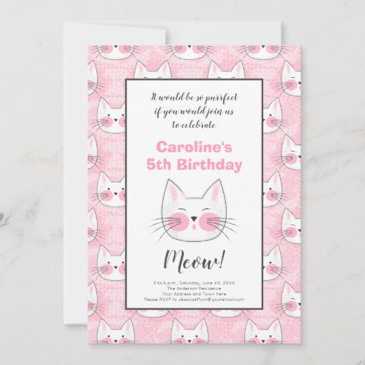 Vijfde verjaardag van de meisjesroze keukens aankondiging (Voorkant)