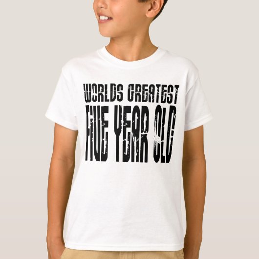 Vijfde verjaardag van de Wereldfeestdag de grootst T-shirt (Voorkant)