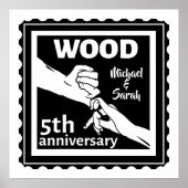 Vijfde verjaardag van het huwelijk met traditionel poster (Voorkant)