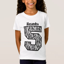 Vijfde verjaardag van het meisje van vier jaar Eig T-shirt