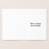 vijfde verjaardag - vette "5 JAAR OUD"! Gold Foil  Folie Kaarten (Binnen)