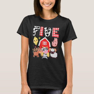 Vijfde verjaardag Vijf jaar oud thema Boerderijen  T-shirt
