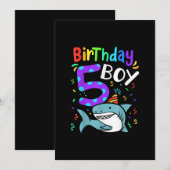 Vijfde verjaardag Vijf jaar oude haaienvangst Feestdagenkaart (Voorkant / Achterkant)