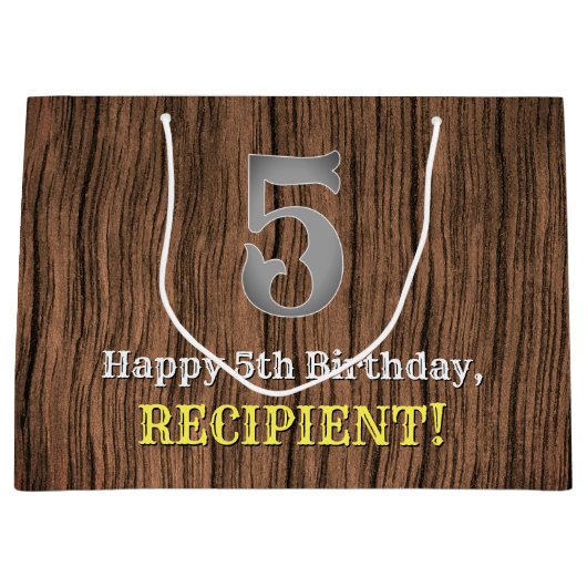 Vijfde verjaardag: Westerne kijk op land, naam Groot Cadeauzakje (Voorkant)