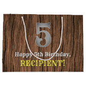 Vijfde verjaardag: Westerne kijk op land, naam Groot Cadeauzakje (Achterkant)