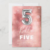 Vijfde vogelballon | Roze Partij Kaart (Voorkant)
