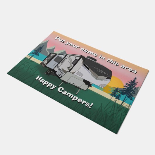 Vijfde wiel met grote ontwerpreflectie deurmat (Schuin)