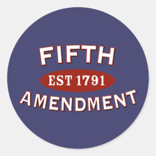 Vijfde wijziging EST 1791 Ronde Sticker