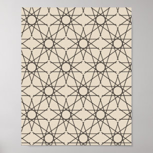 Vijfdelige Ster Geometrie in Zand en Inkt Poster