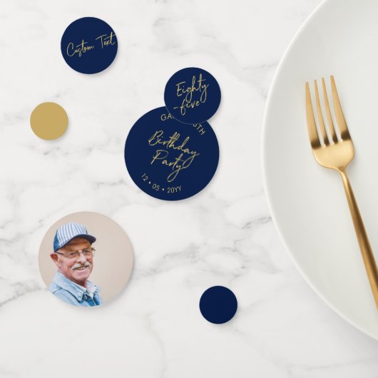 Vijfentachtig | Goud & Navy Blue 85e verjaardagsfe Confetti (Groep)