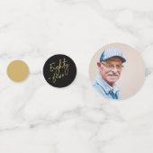 Vijfentachtig | Goud & Zwart 85ste verjaardagsfees Confetti (Achterkanten)