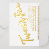 Vijfentwintig 25e 'Birthday party white gold scrip Folie Uitnodiging (Voorkant)